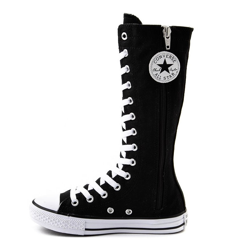 black knee high converse