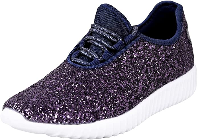 purple glitter tennis shoes