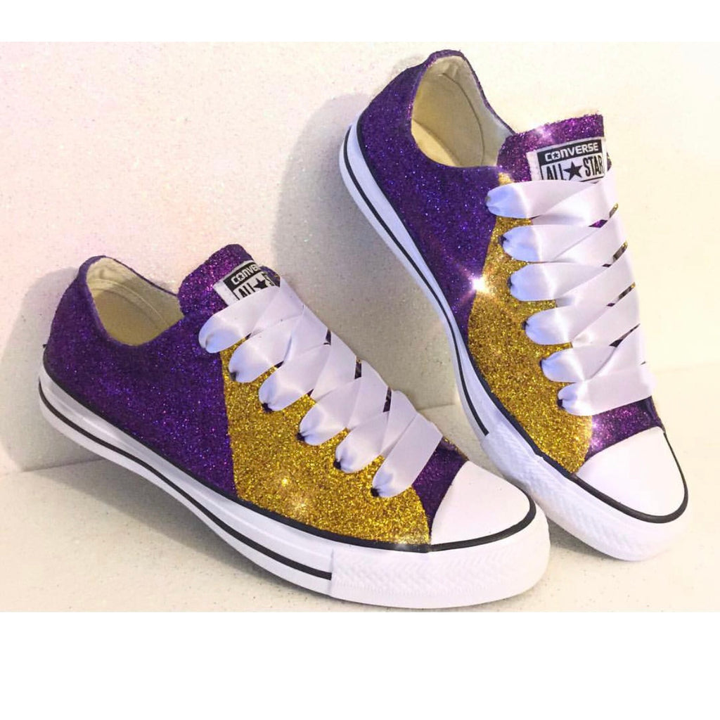 purple and gold converse