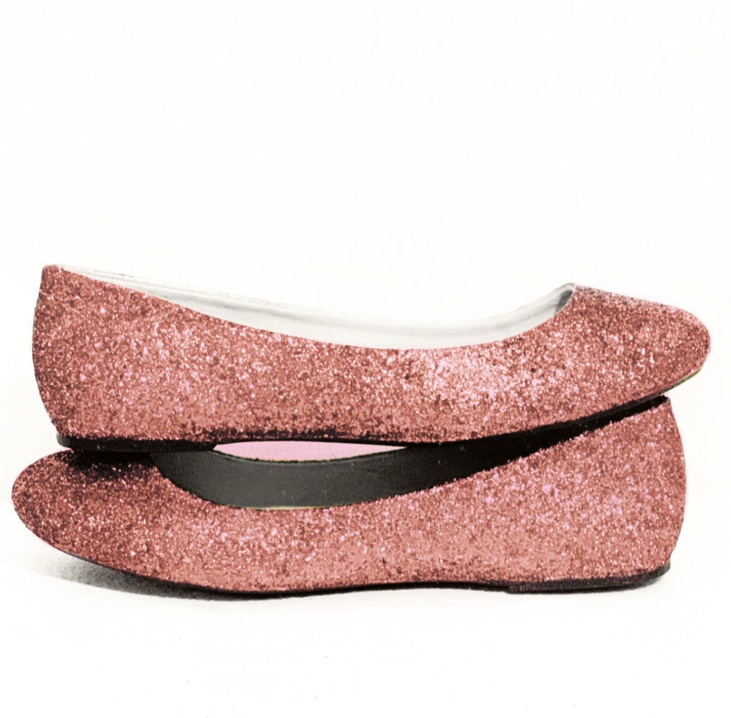 pink glitter ballet flats