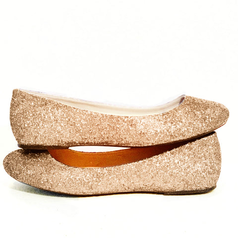 rose gold flat wedding shoes