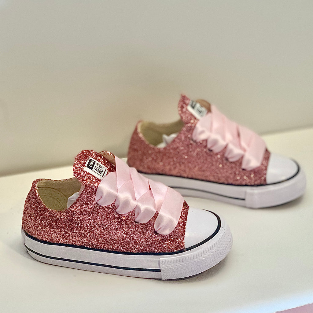 sparkly rose gold converse