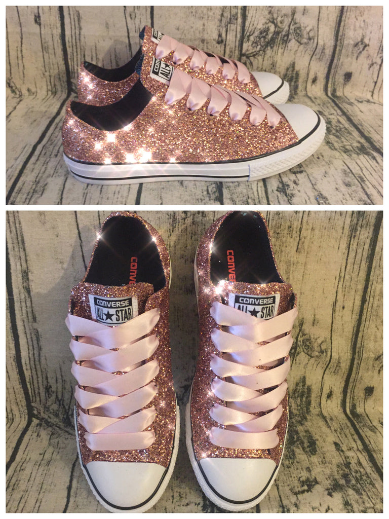 glitter rose gold converse