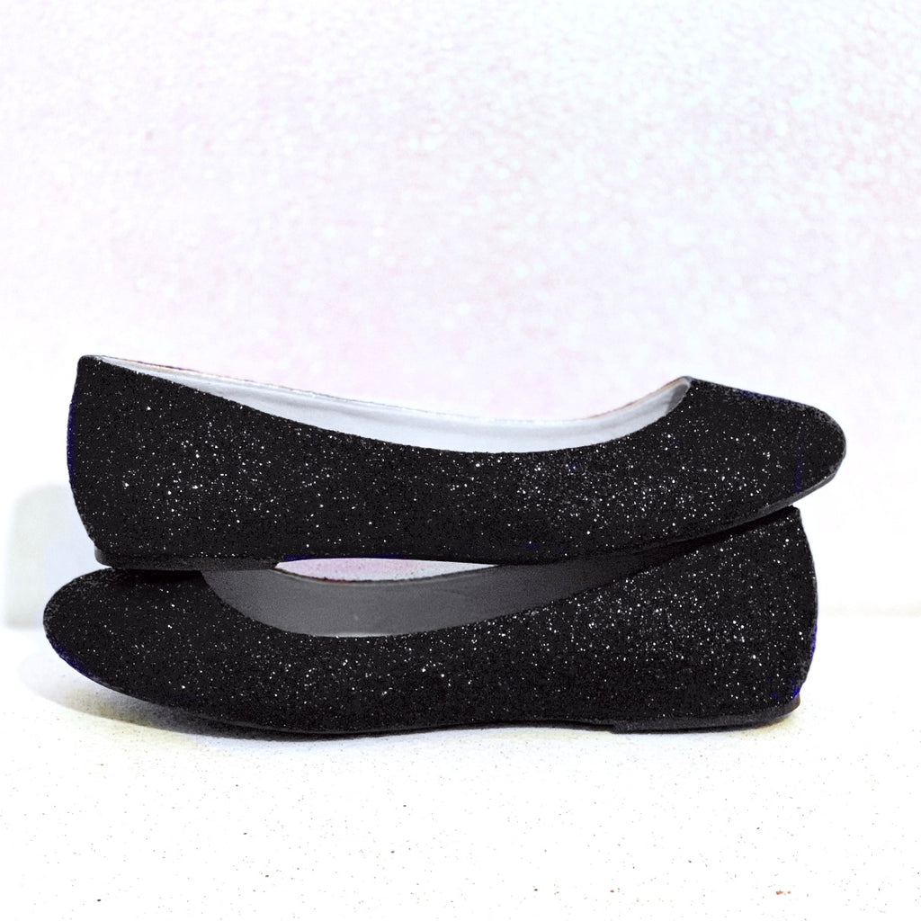 black shoes with glitter