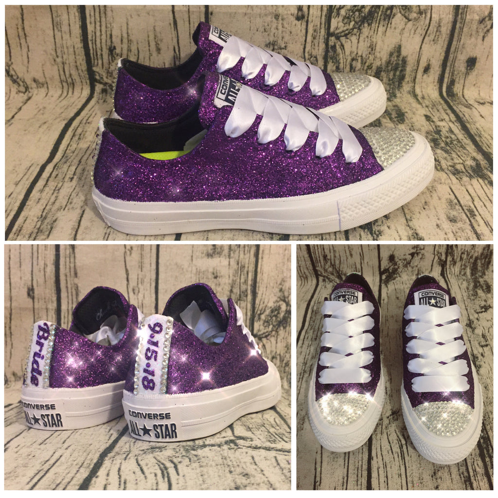 purple glitter converse womens