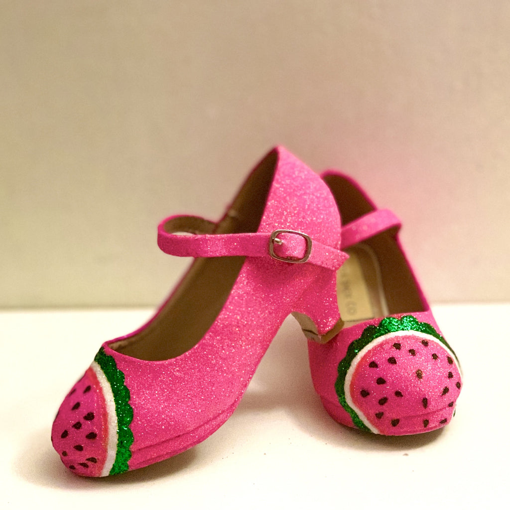 girls pink glittery shoes