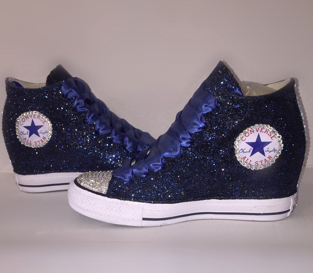 navy blue sparkly converse