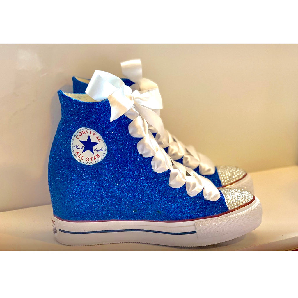 blue converse wedges