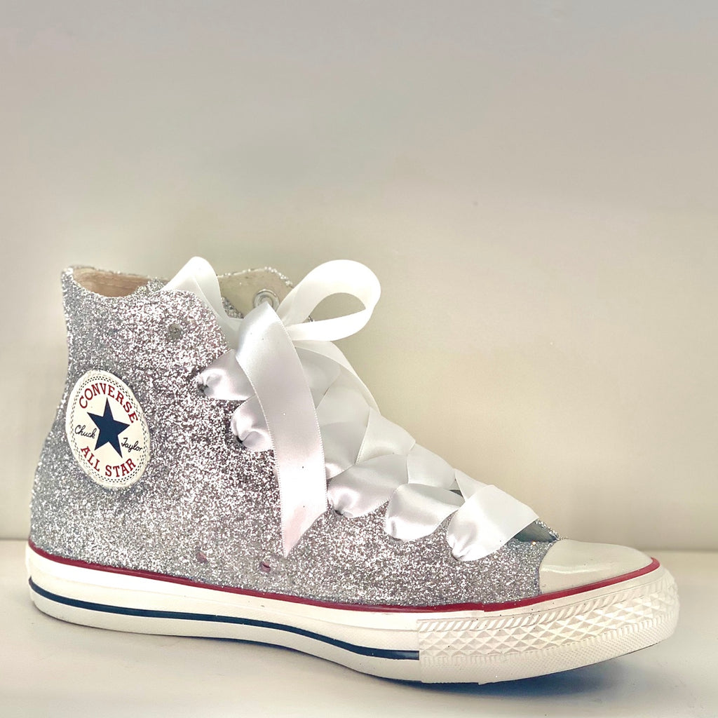 silver high top converse