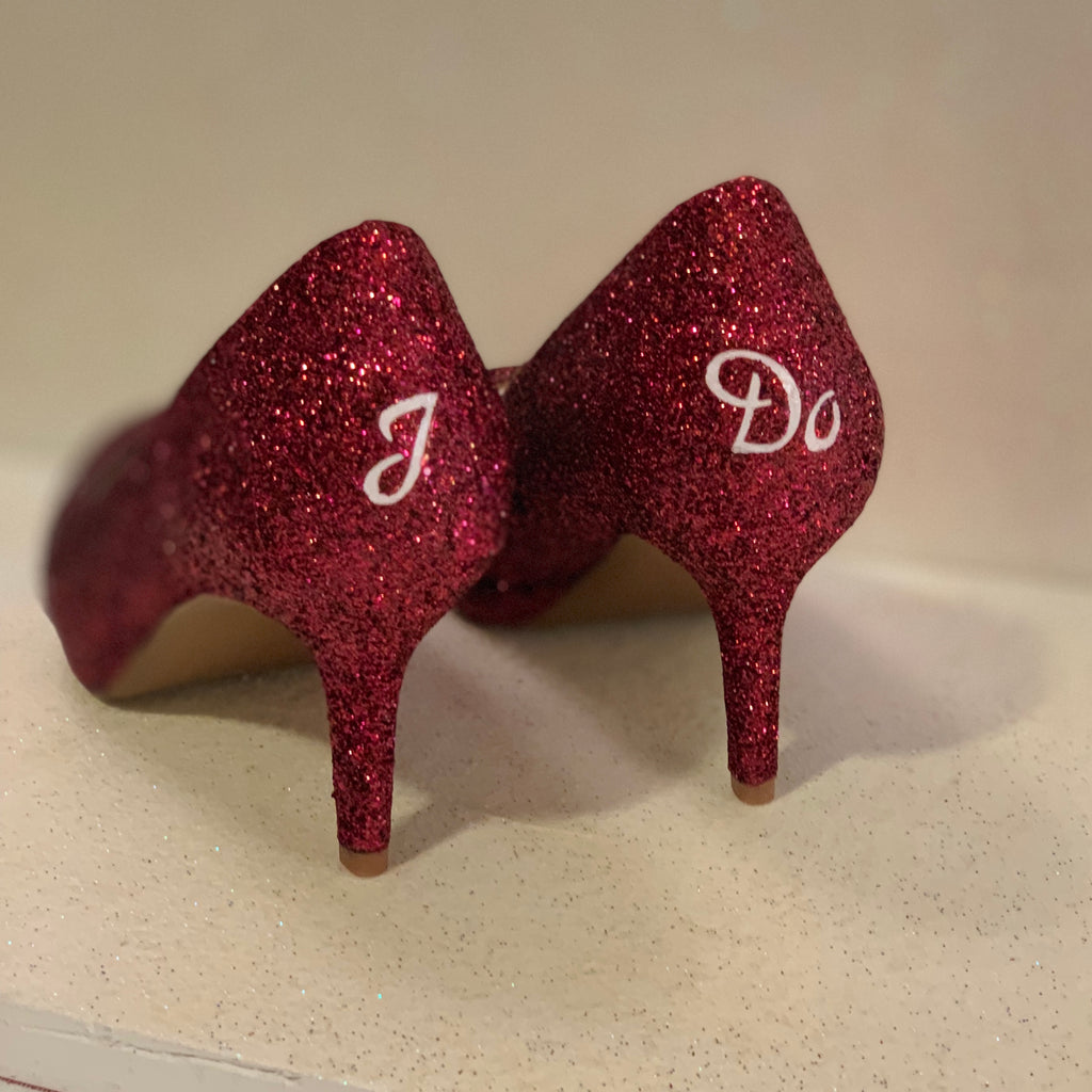 burgundy bridal heels