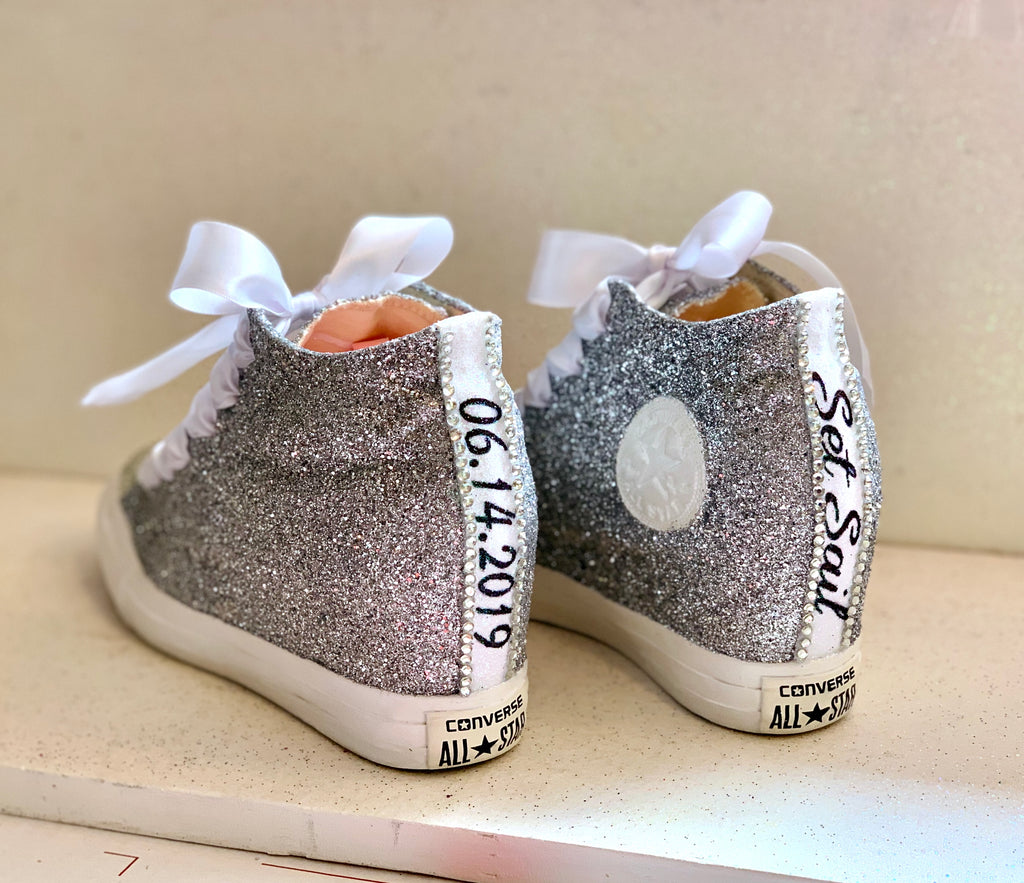 glitter wedge sneakers