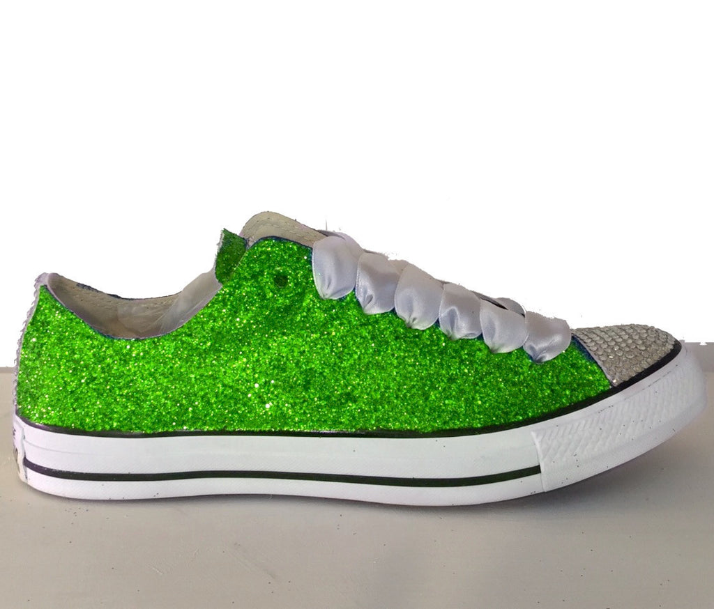 converse glitter green