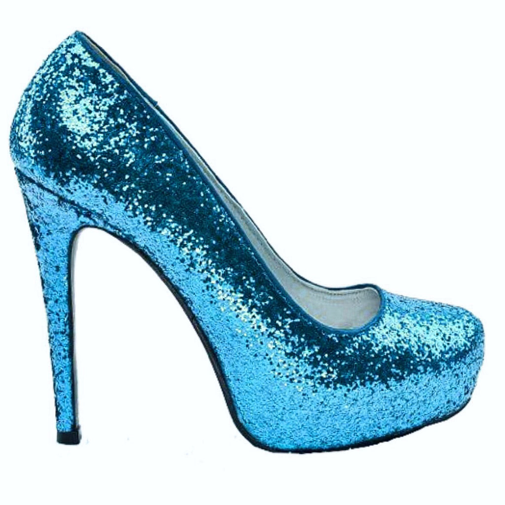 turquoise glitter shoes