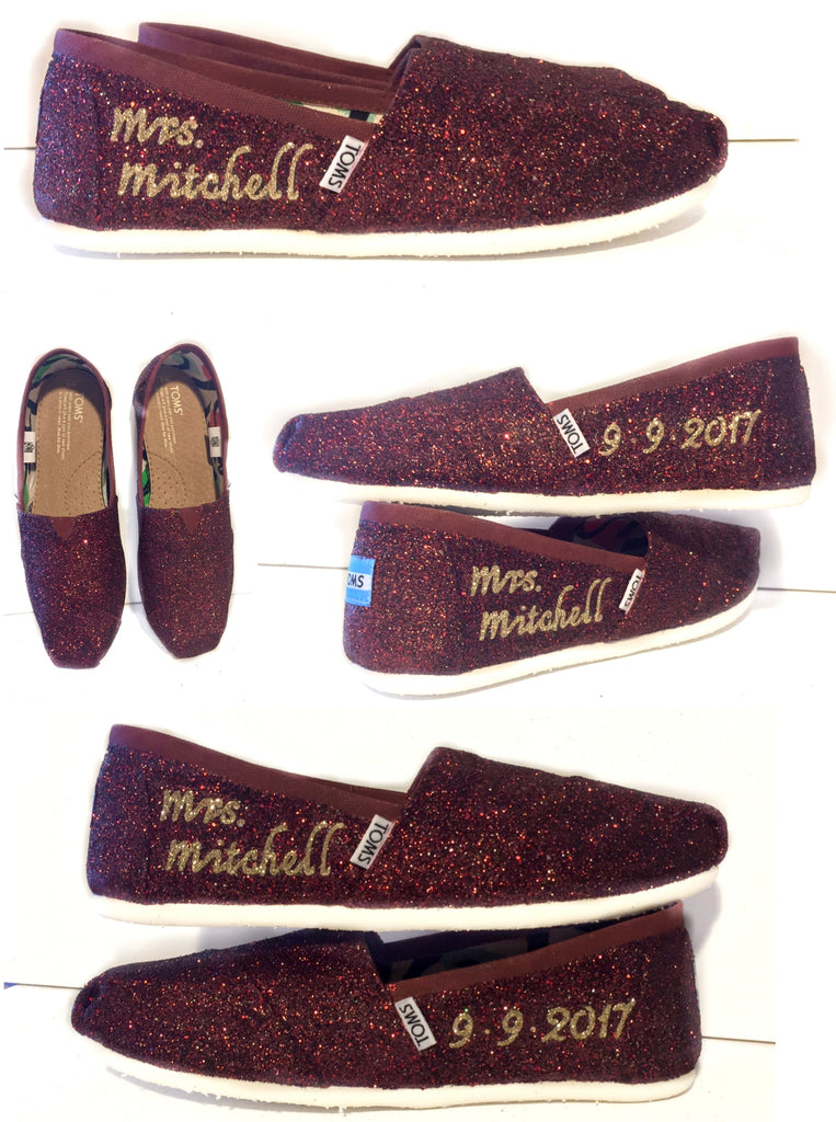 toms burgundy shoes