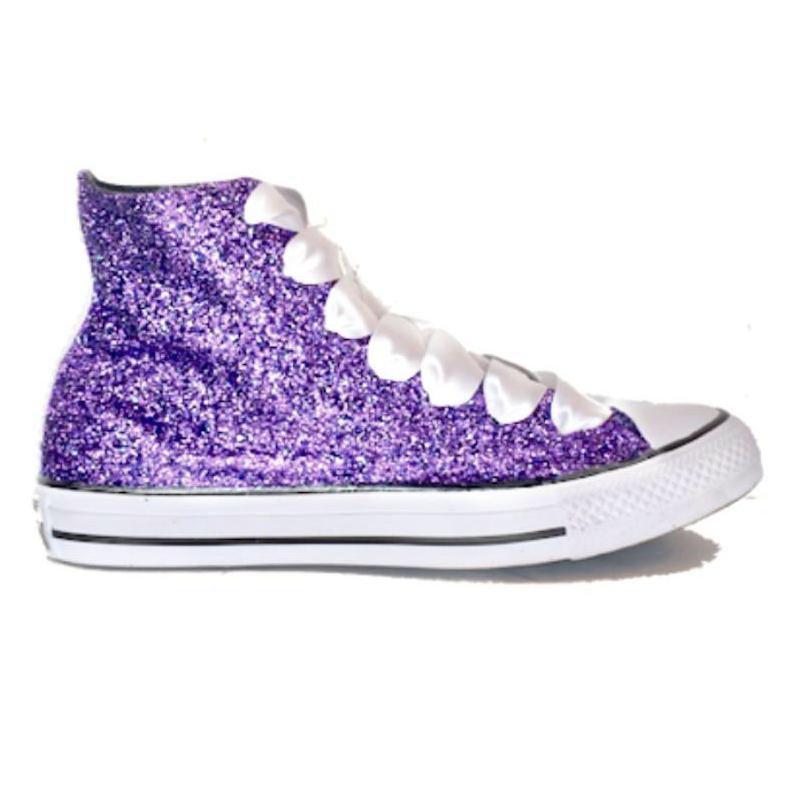 purple sparkle converse