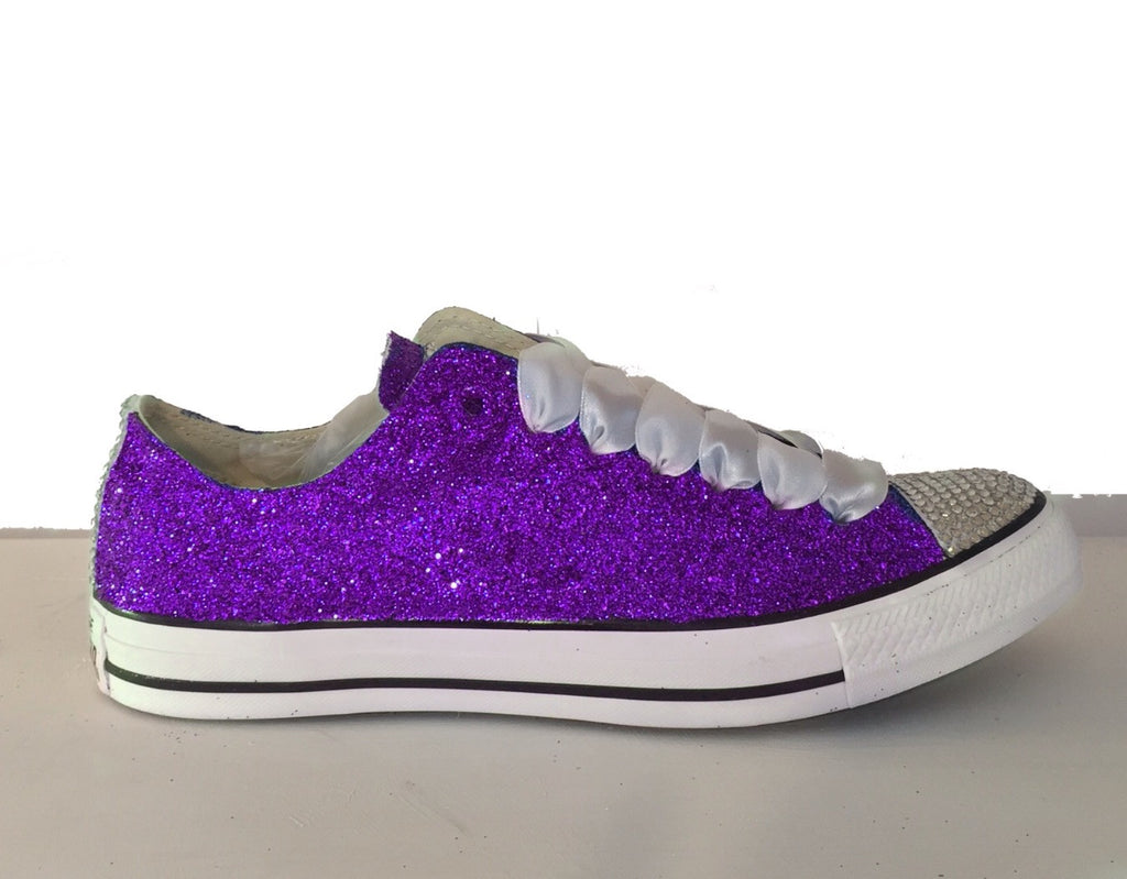 purple glitter converse