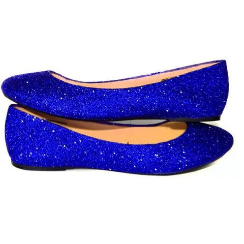 blue sparkle flats