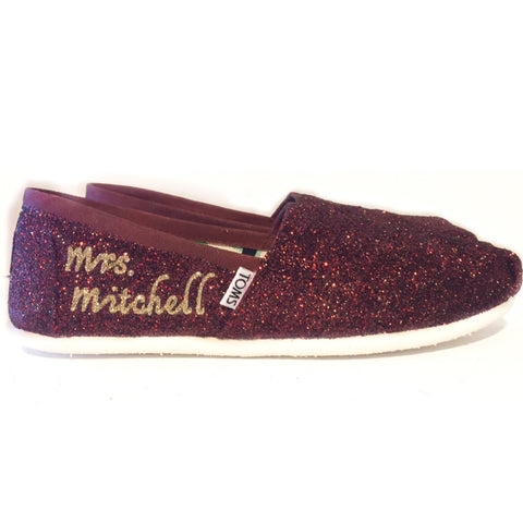toms red sparkle shoes