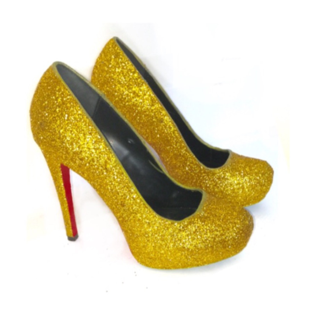 yellow and gold heels