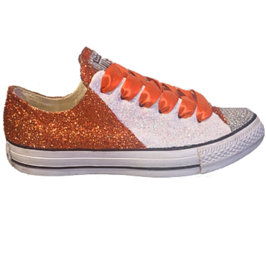 orange sparkly converse