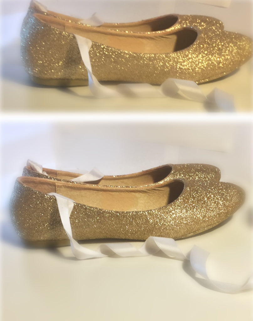 gold sparkly flats womens