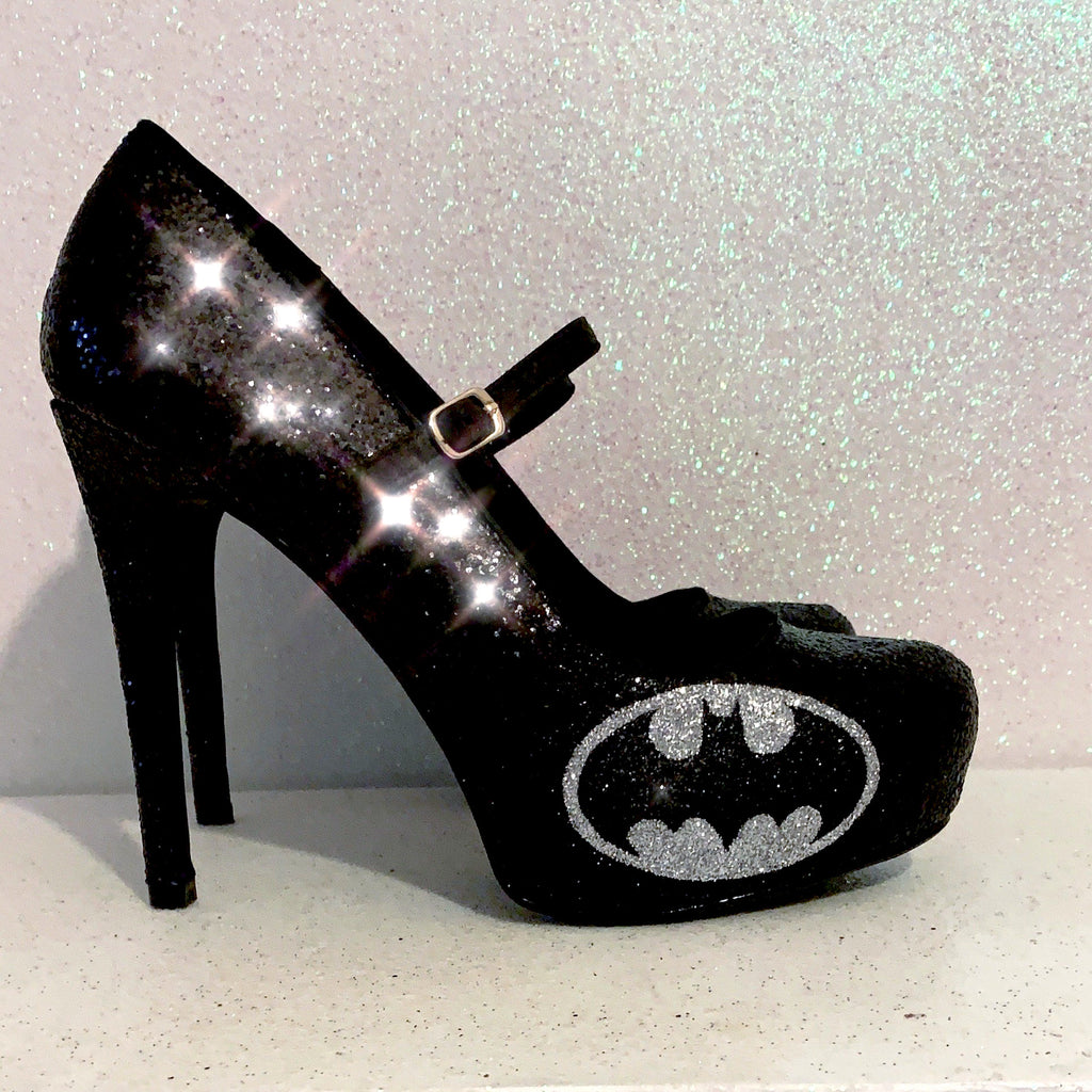 black sparkly heels