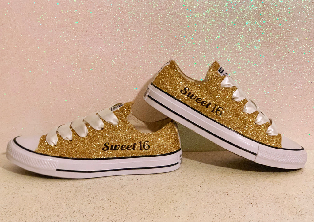 converse gold glitter sneakers