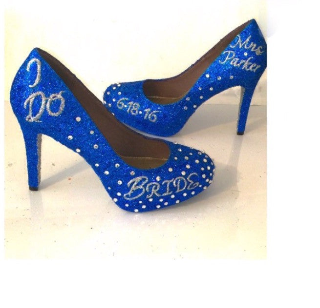 royal blue shoes low heel