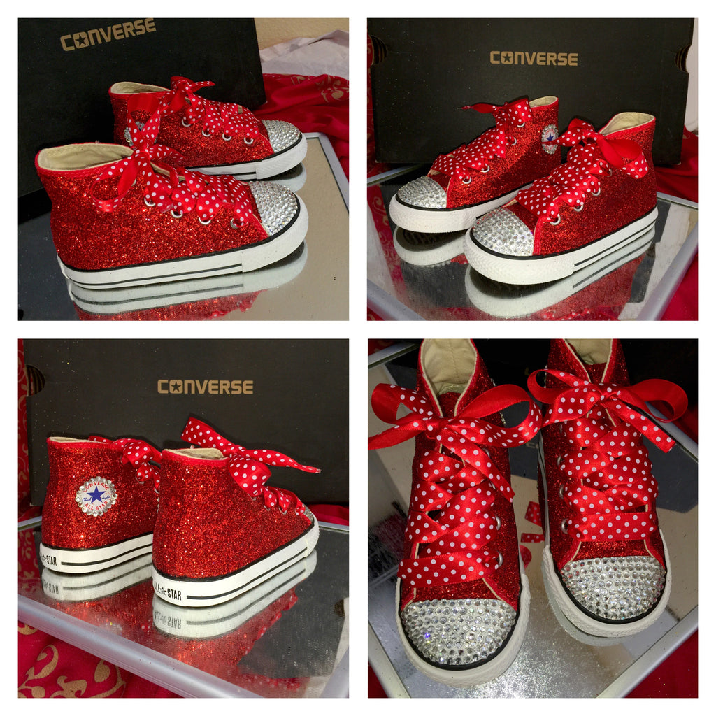 red sparkle chuck taylors