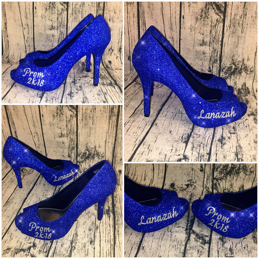 blue sequin shoes