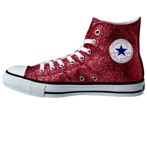 glitter red converse shoes