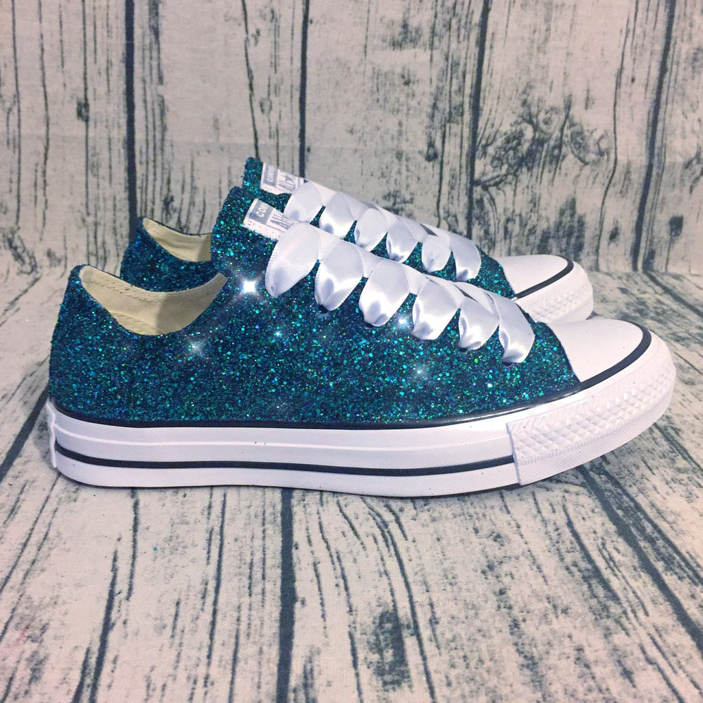 teal glitter converse