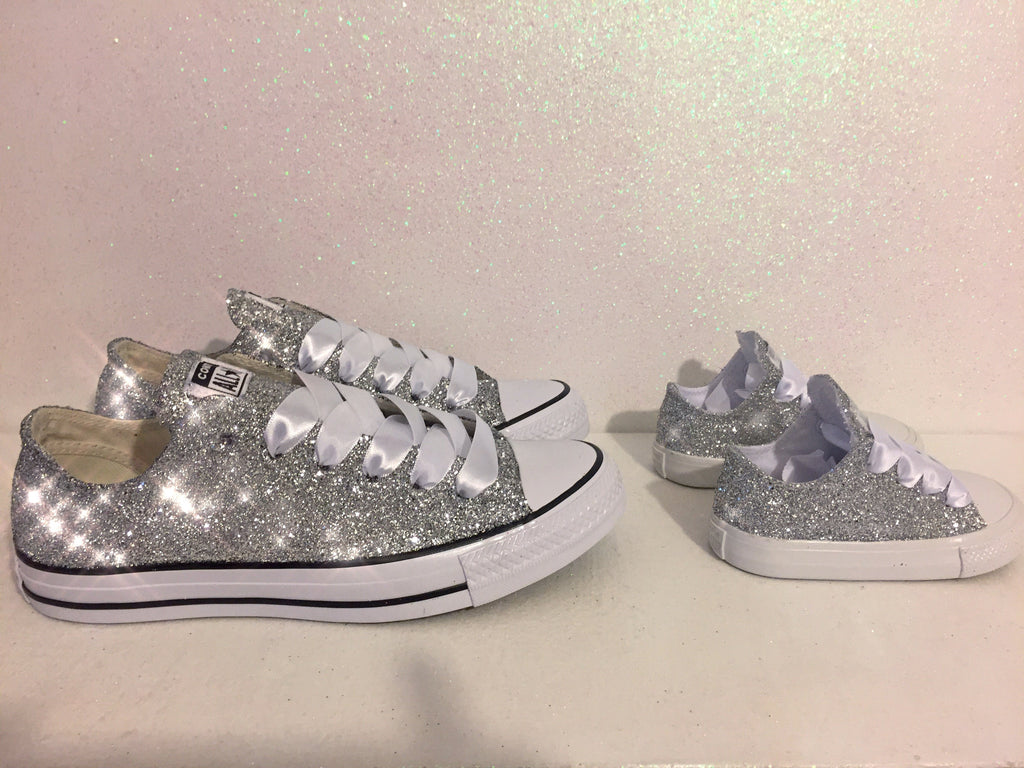 silver glitter converse womens