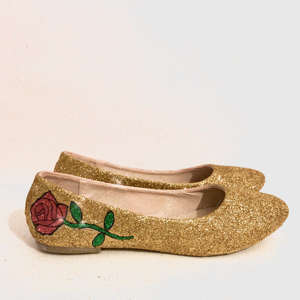 gold ballet flats for wedding