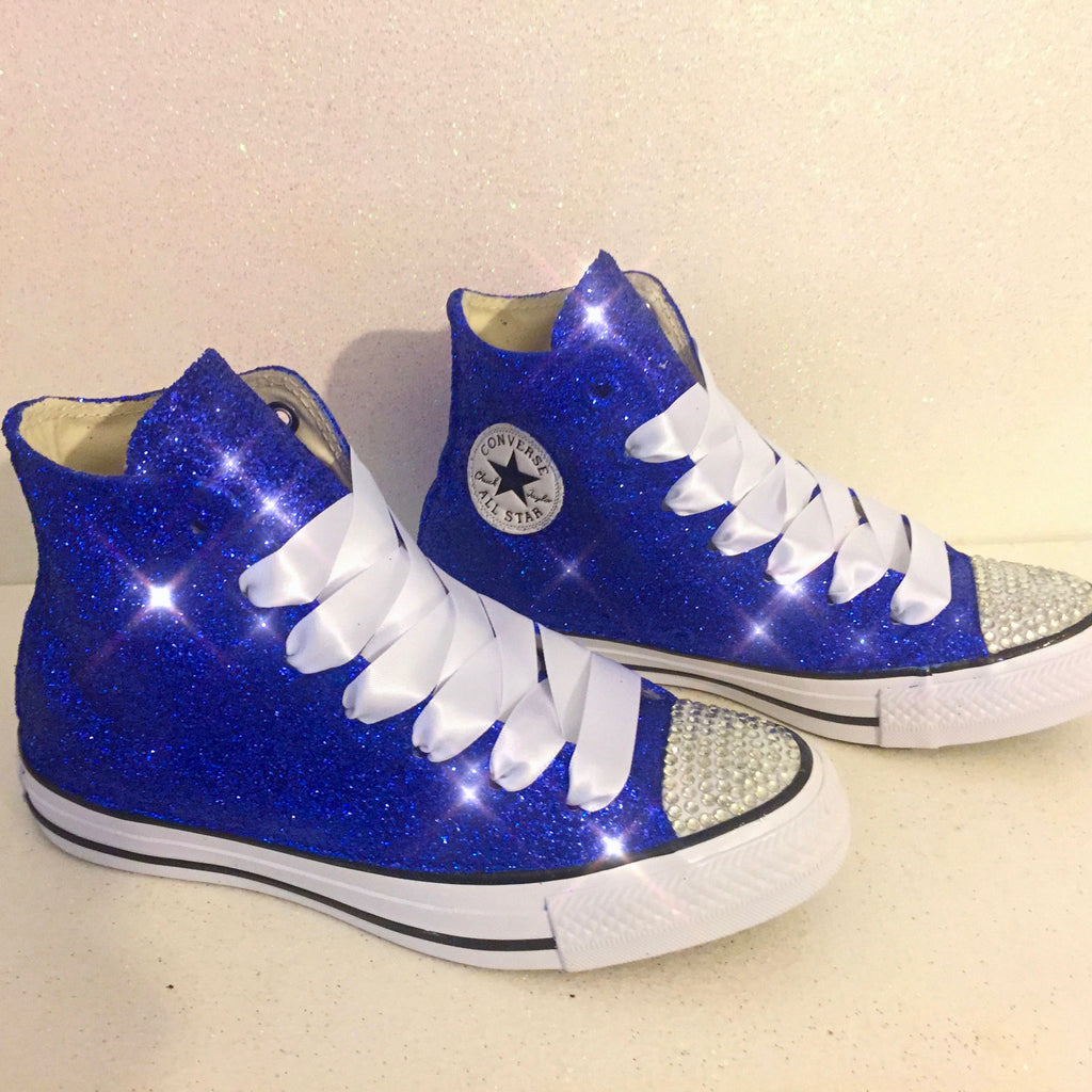 royal blue glitter converse