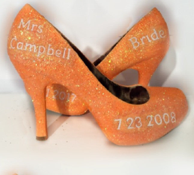 orange heels for wedding