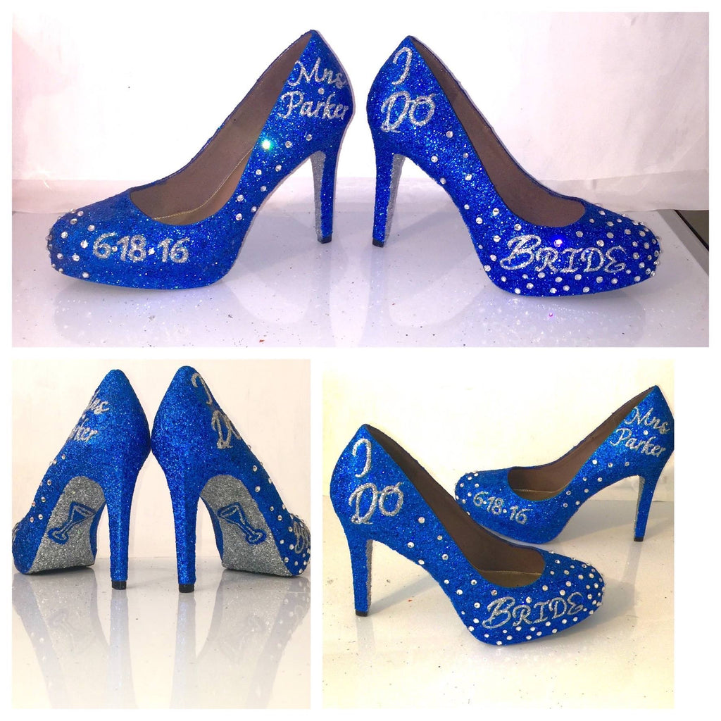 royal blue wide width heels