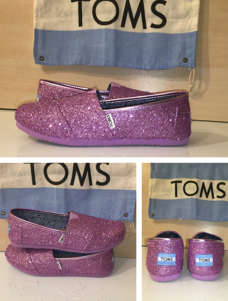 purple glitter toms
