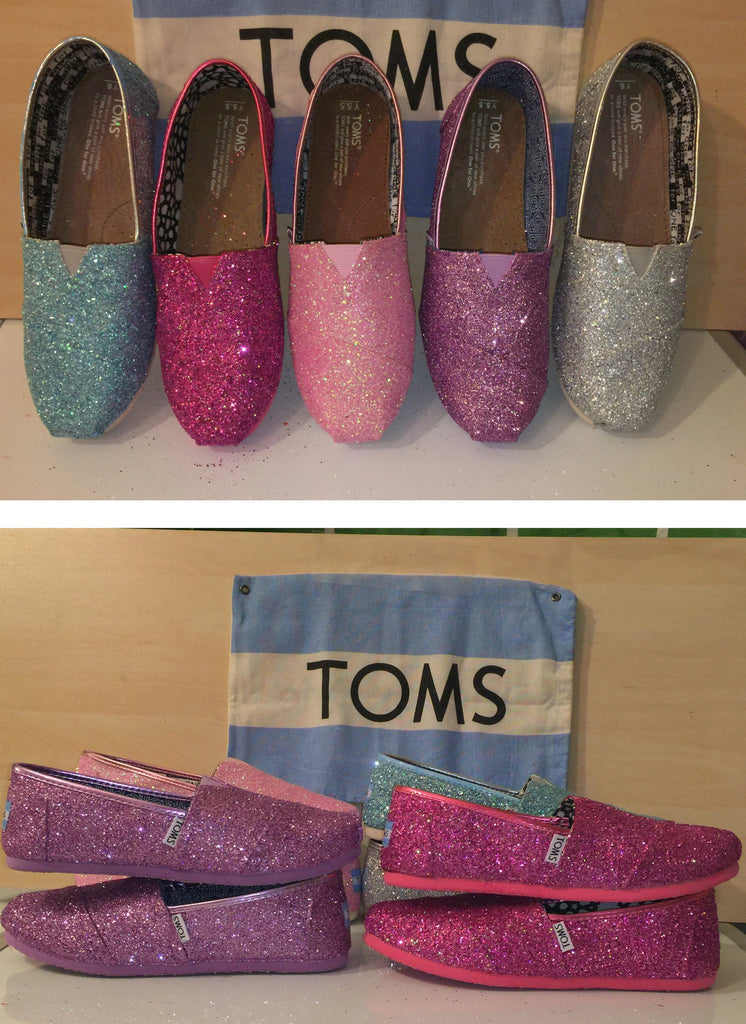 toms glitter slip ons