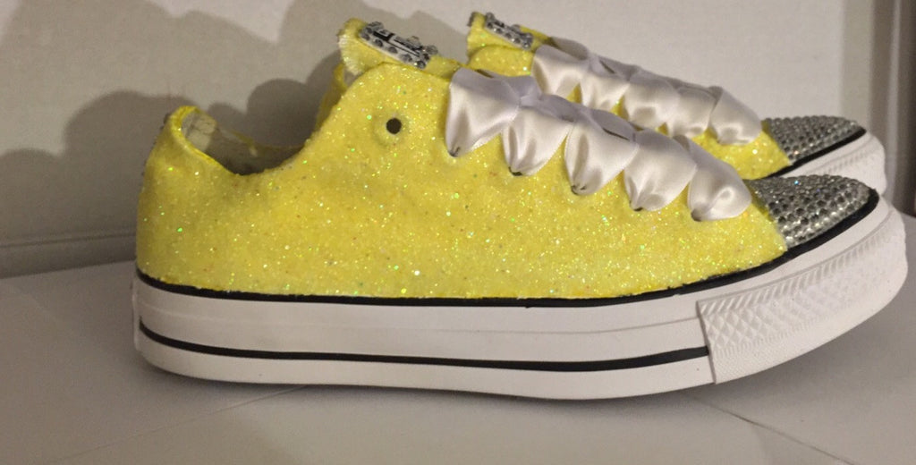 yellow glitter converse