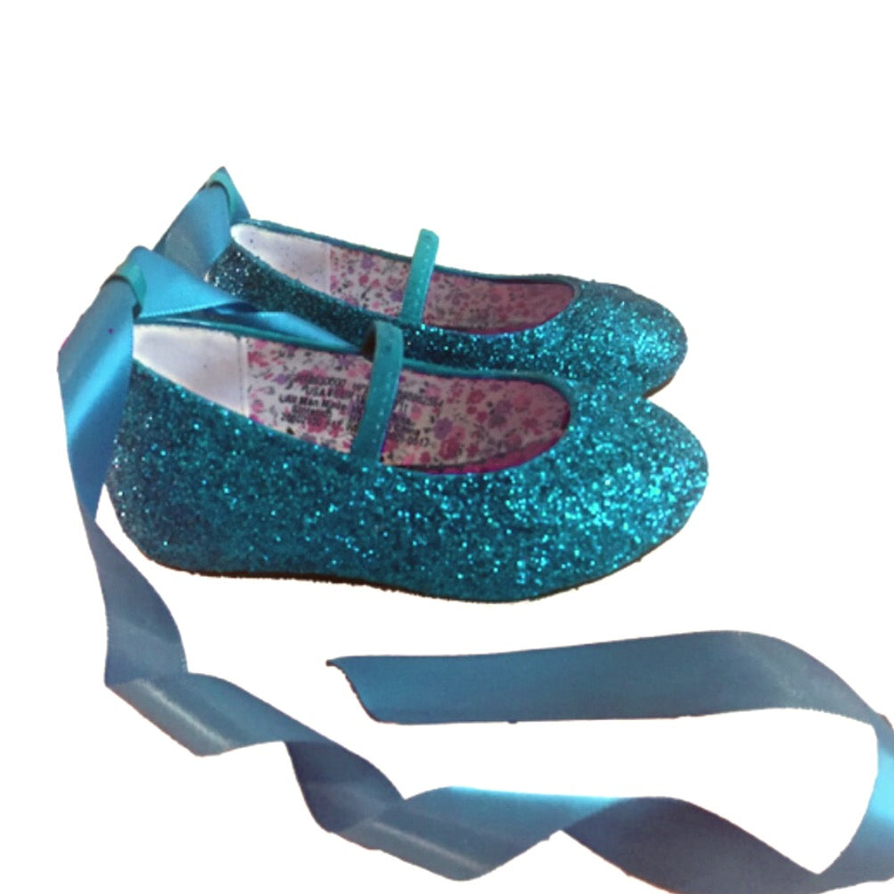 teal sparkly shoes