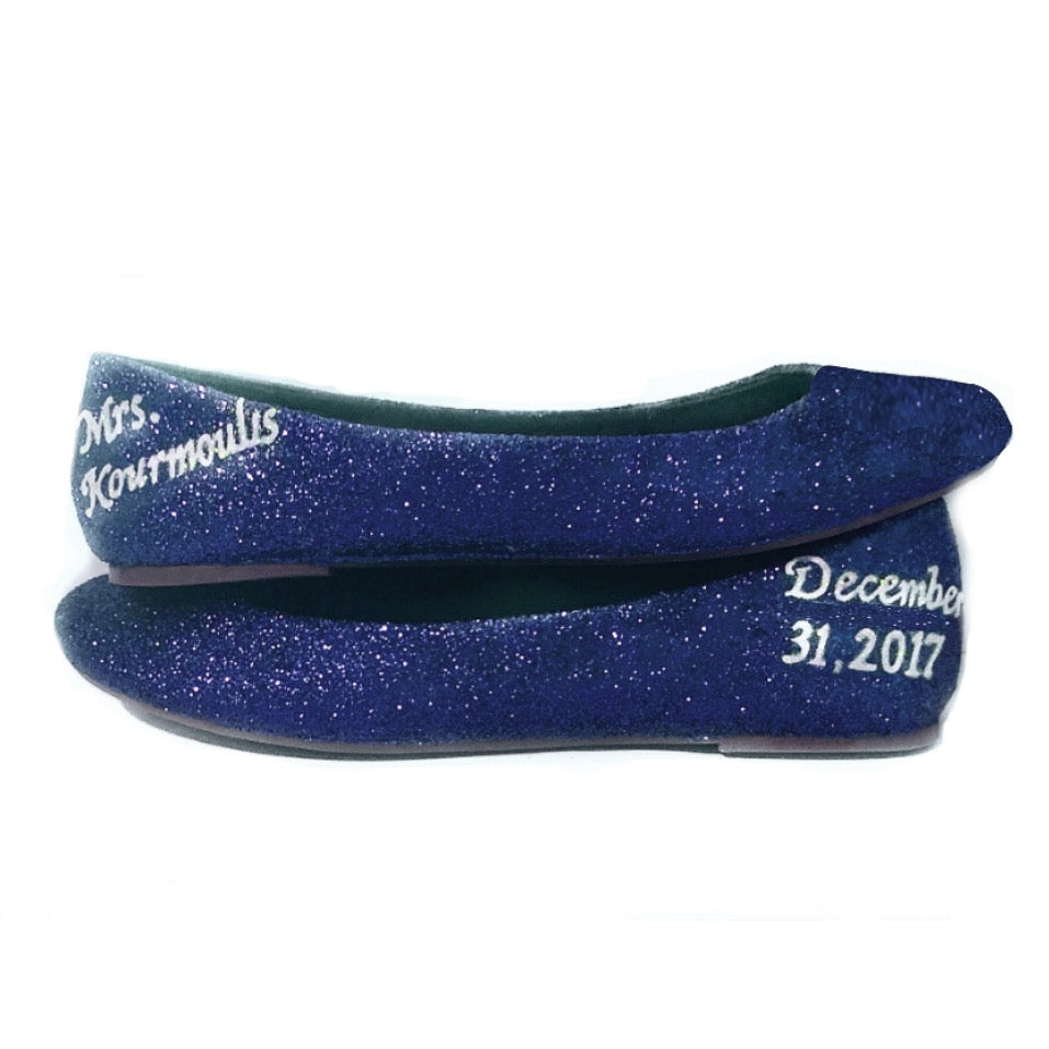 ladies glitter flats