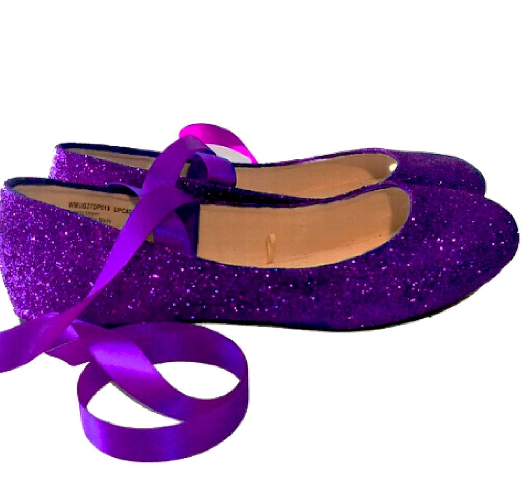 purple pointed toe flats