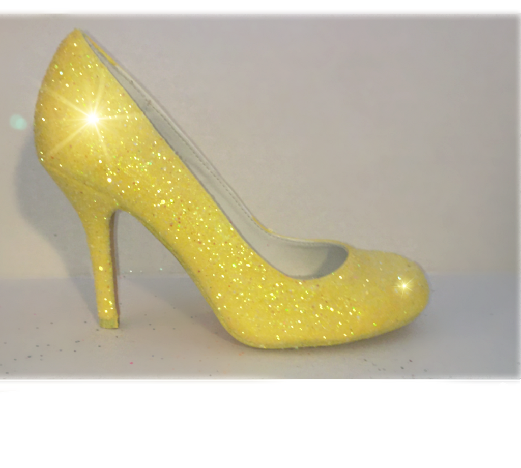 glitter pumps low heel