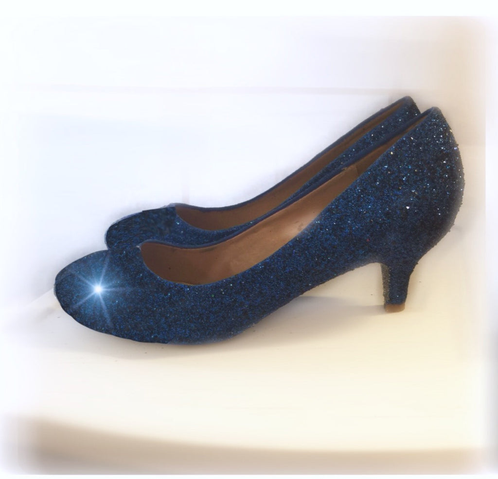 navy glitter shoes