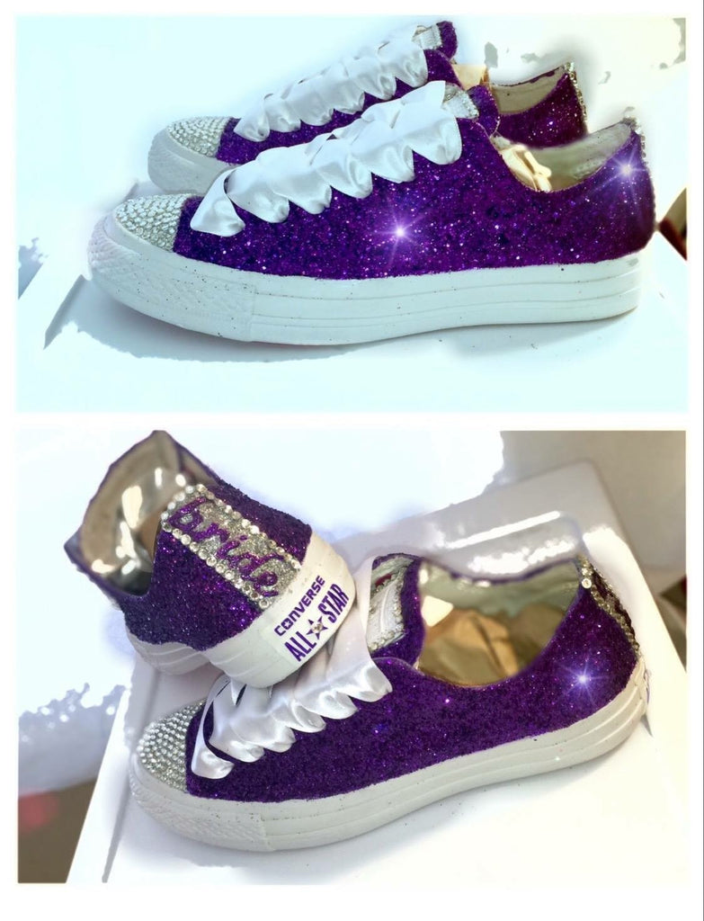 converse purple sparkle shoes