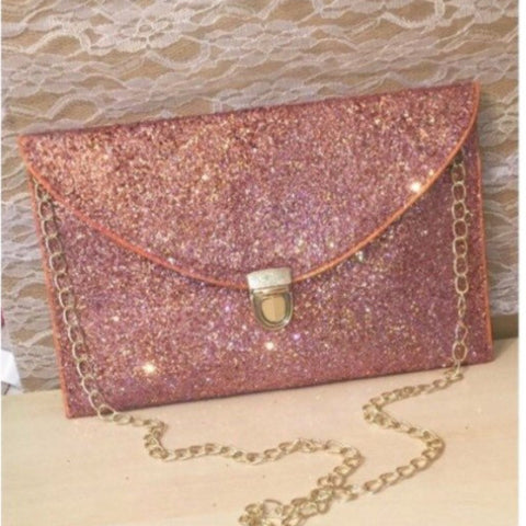 rose gold handbag and shoes