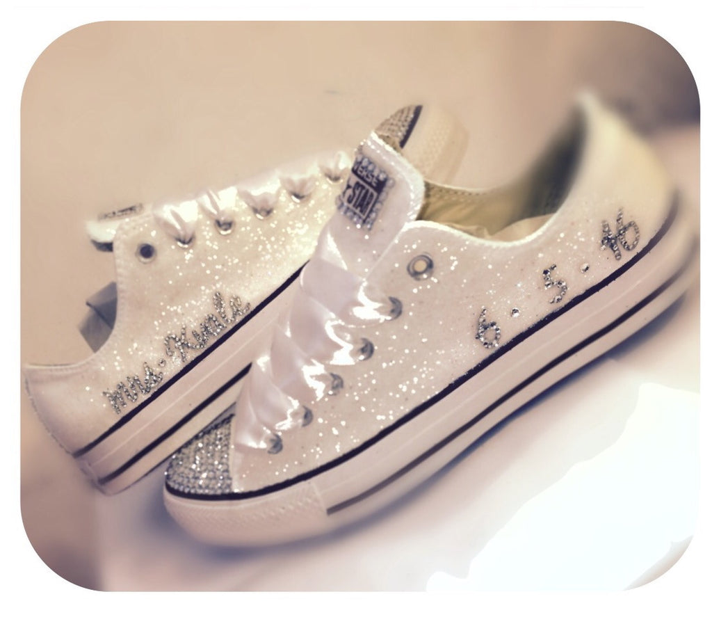 white glitter converse