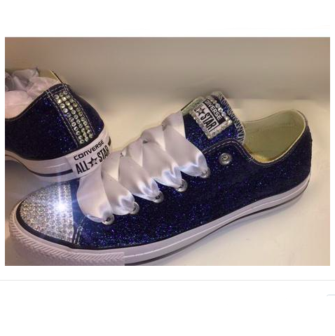 Navy Blue Glitter Converse All Stars 