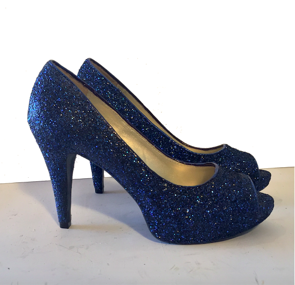 navy sequin shoes